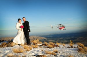 Wedding with helicopter